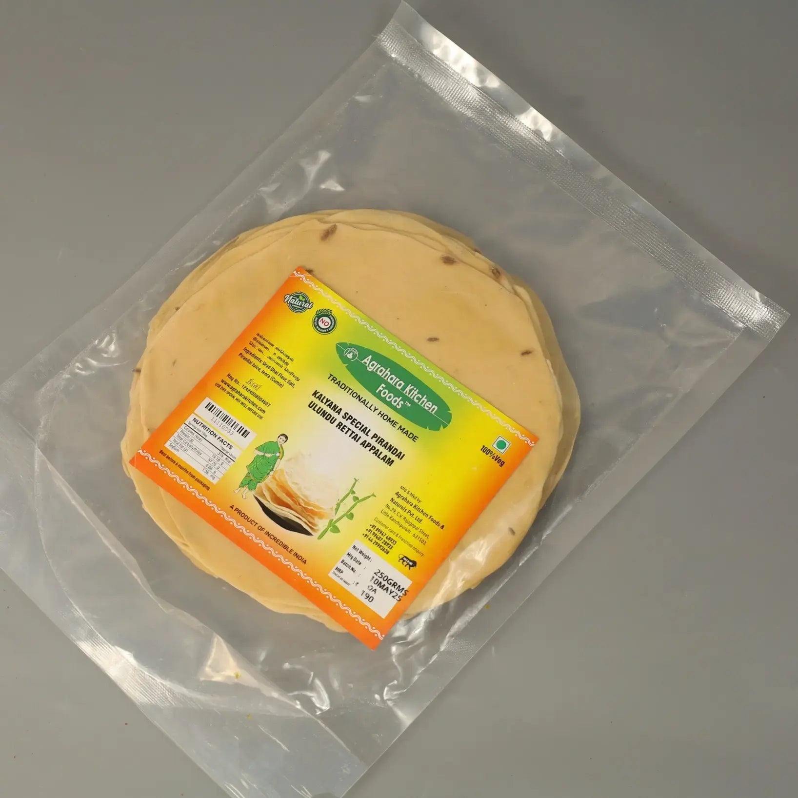 Kalyana Rettai pirandai Appalam Small