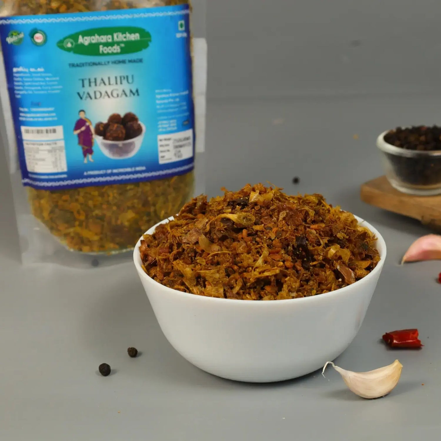 Thallipu vadagam (Garlic added)